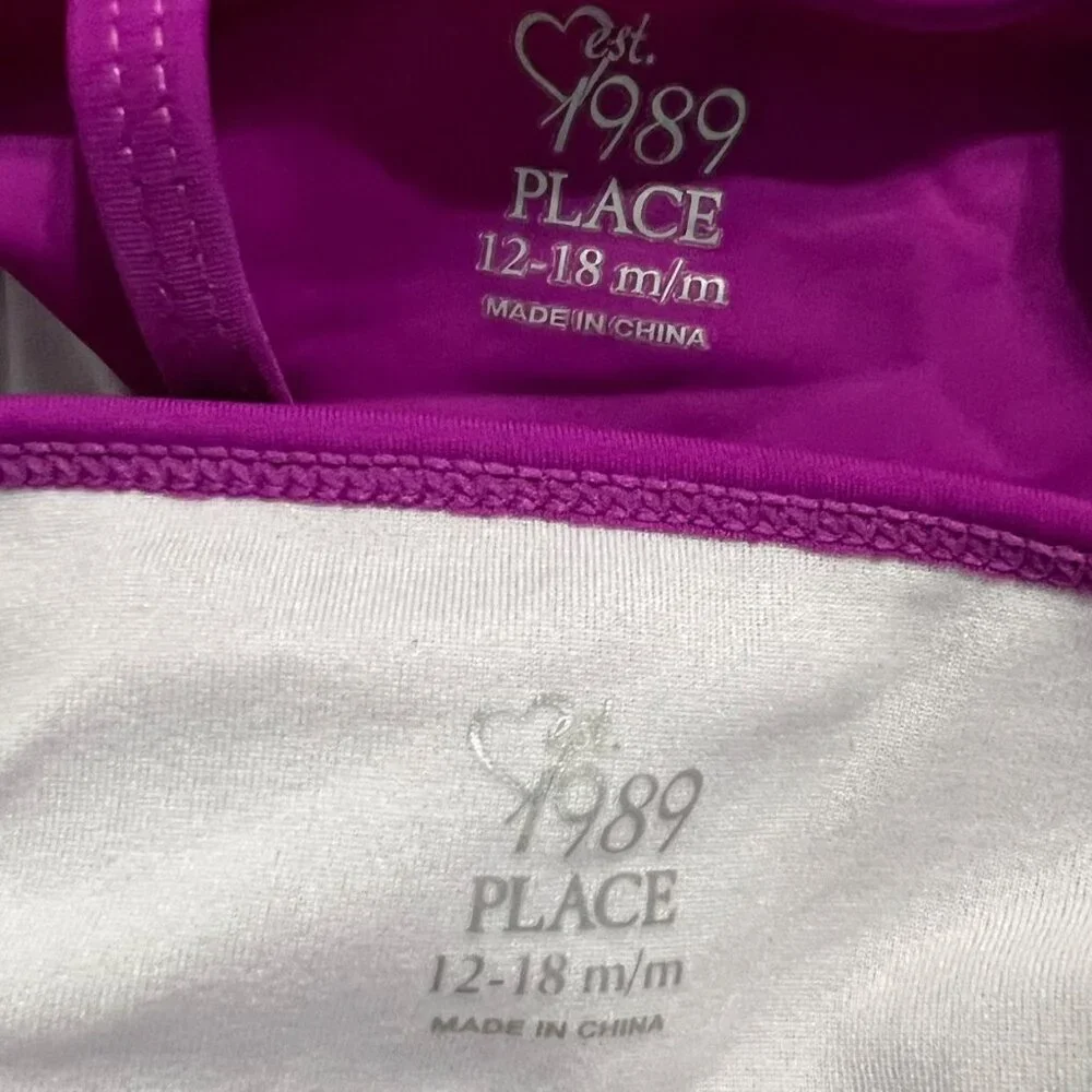 Children's Place 12-18m Purple Tankini Swim Bathing Suit